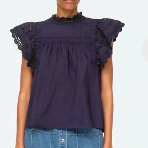 NWT Sea New York Rylee Crochet Top Navy Blue S